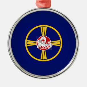 Ornamento De Metal Bandeira da Cidade de Omaha (Nebraska)