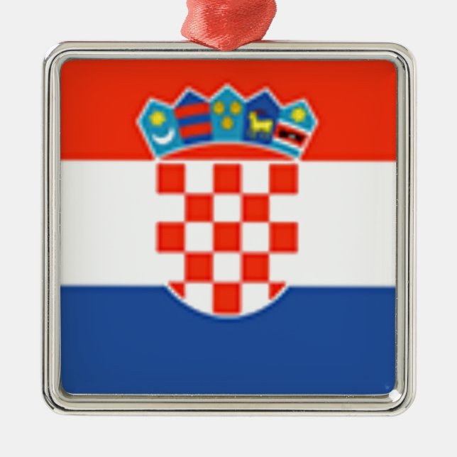 Ornamento De Metal Bandeira da Croácia (Frente)