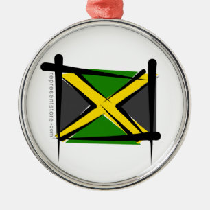 Ornamento De Metal Bandeira da escova de Jamaica