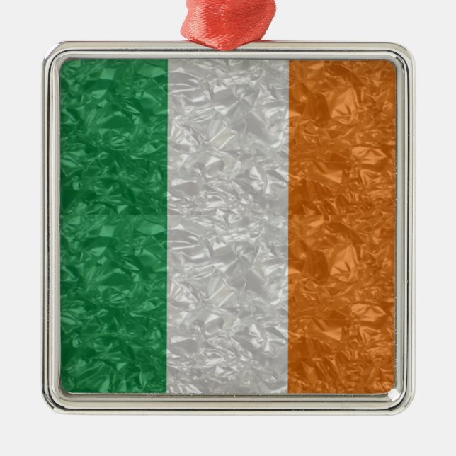 Ornamento De Metal Bandeira da Irlanda - Desenhada (Frente)