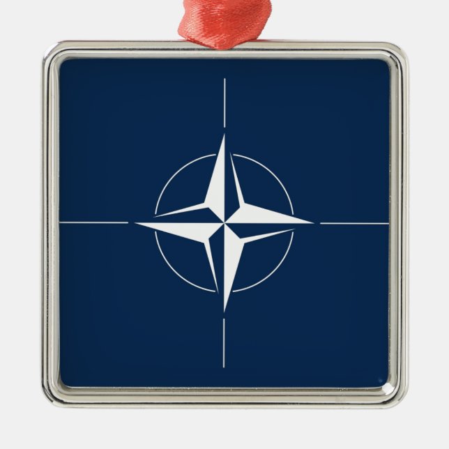 Ornamento De Metal Bandeira da NATO (Frente)