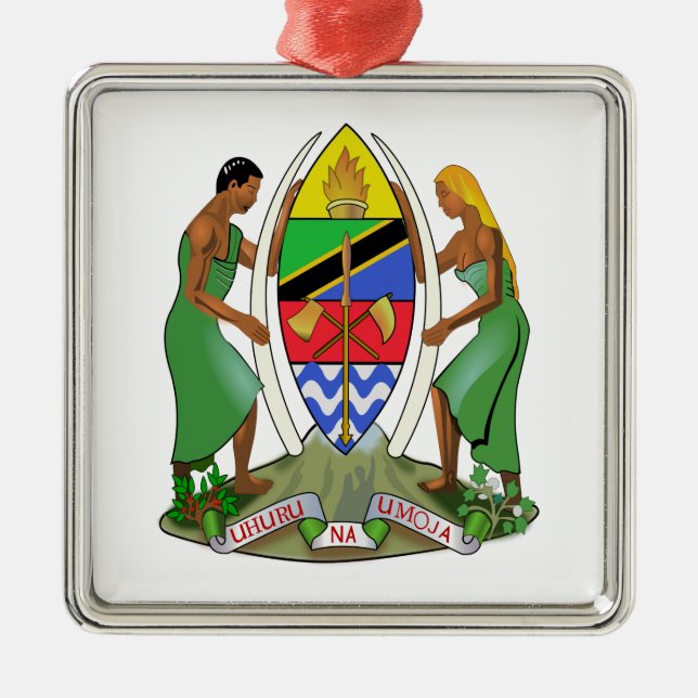 Ornamento De Metal Bandeira da Tanzânia (Frente)