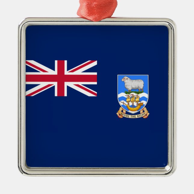 Ornamento De Metal Bandeira das Ilhas Falkland (Território Britânico) (Frente)