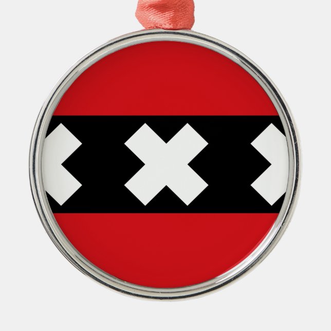 Ornamento De Metal Bandeira de Amesterdã (Frente)