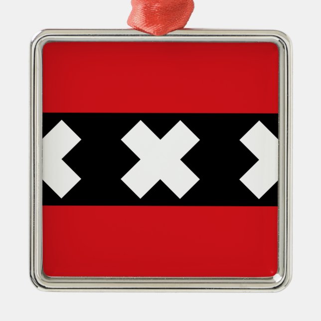 Ornamento De Metal Bandeira de Amesterdã (Frente)