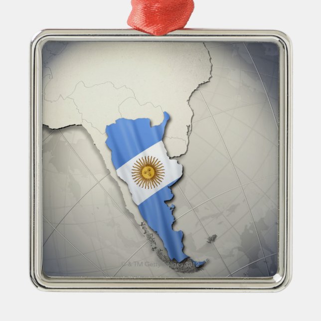 Ornamento De Metal Bandeira de Argentina (Frente)
