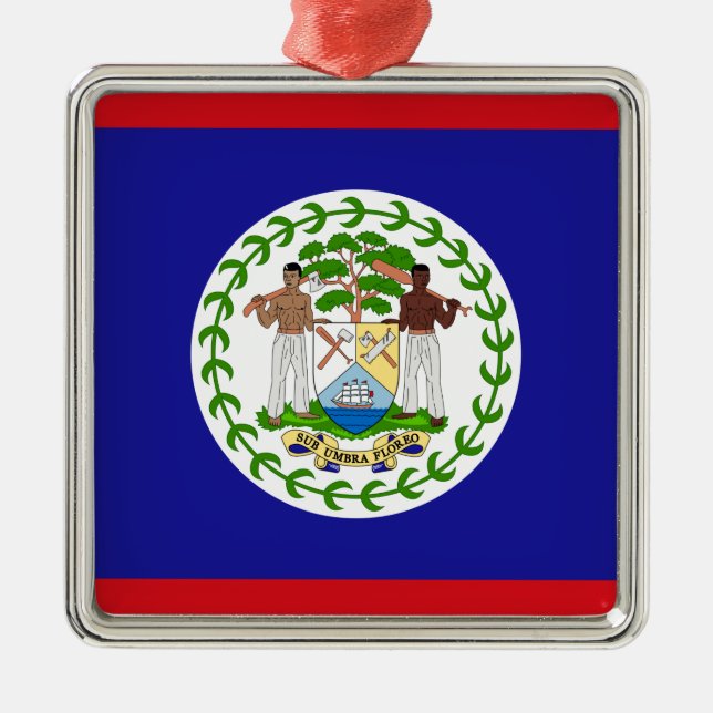 Ornamento De Metal Bandeira de Belize (Frente)