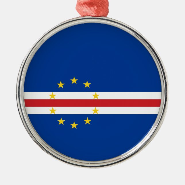 Ornamento De Metal Bandeira de Cabo Verde (Cabo Verde) (Frente)