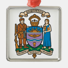 Ornamento De Metal Bandeira de Edmonton (Alberta, Canadá)