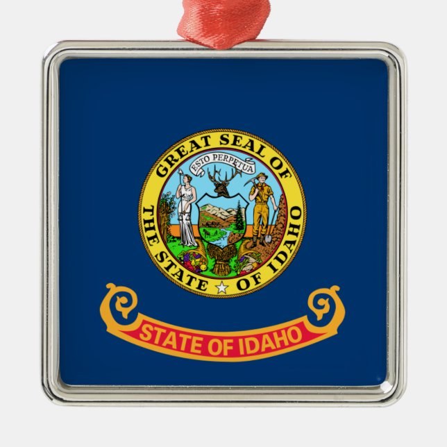 Ornamento De Metal Bandeira de Idaho, o Estado da Joia, estados ameri (Frente)
