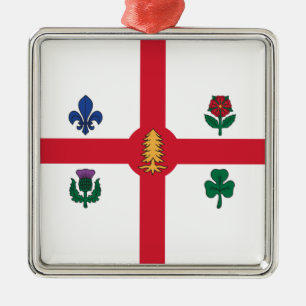Ornamento De Metal Bandeira de Montreal (Quebec, Canadá)