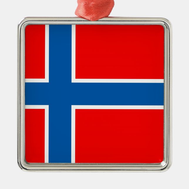 Ornamento De Metal Bandeira de Noruega (Frente)
