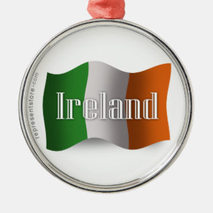Ornamento De Metal Bandeira de ondulação de Ireland