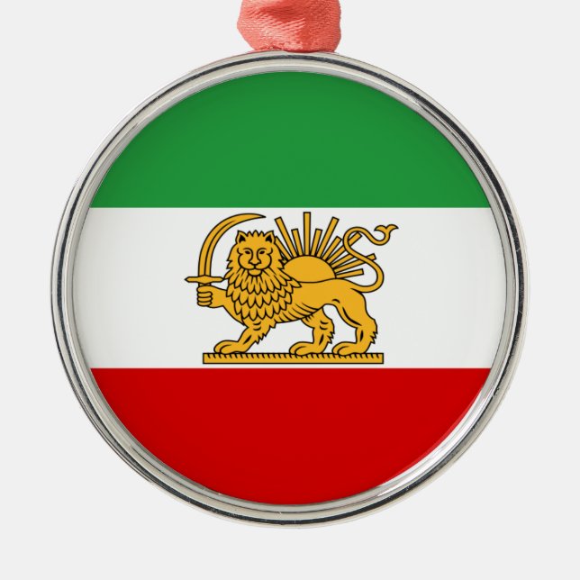 Ornamento De Metal Bandeira de Persia/Irã (1964-1980) (Frente)