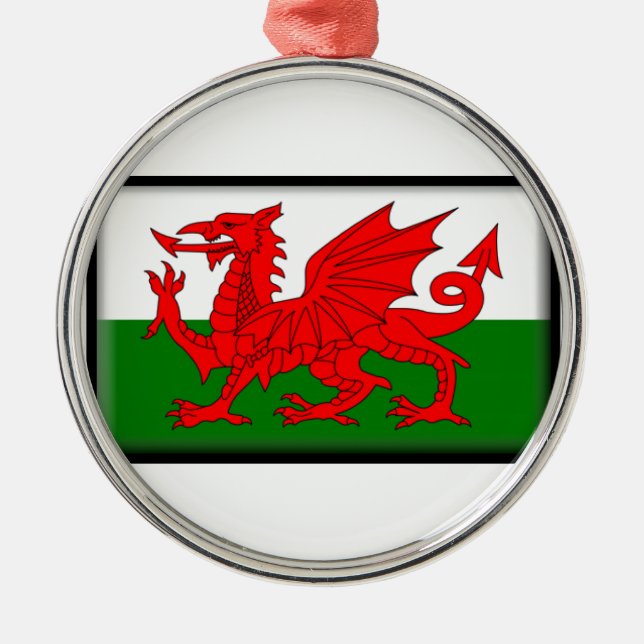 Ornamento De Metal Bandeira de Wales (Frente)