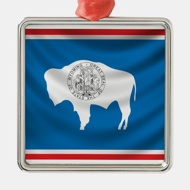 Ornamento De Metal Bandeira de Wyoming (Frente)