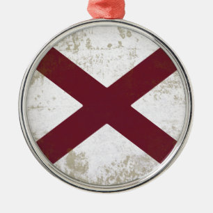 ORNAMENTO DE METAL BANDEIRA DO ALABAMA