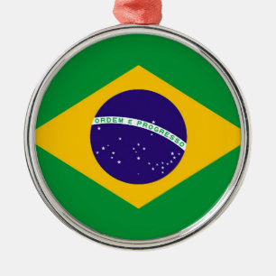 Ornamento De Metal Bandeira do Brasil