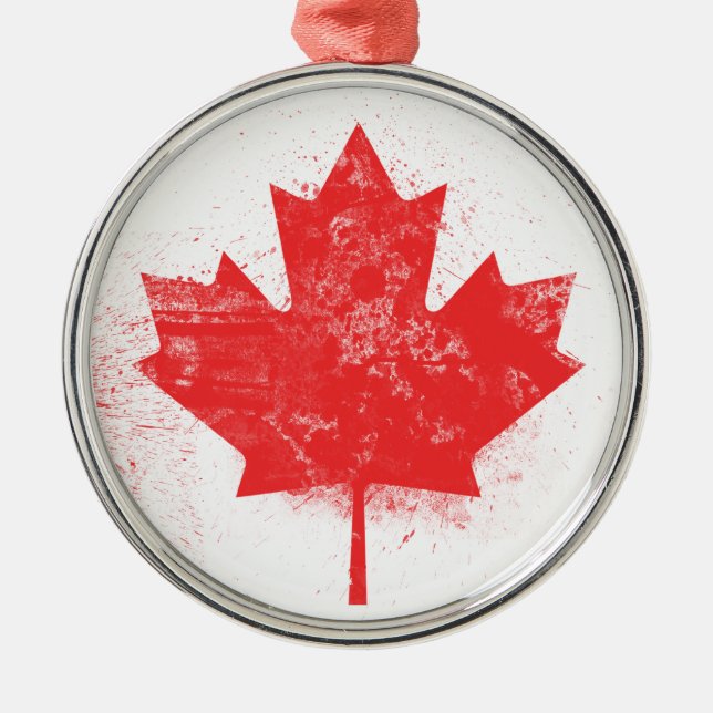 Ornamento De Metal Bandeira do Canadá (Frente)