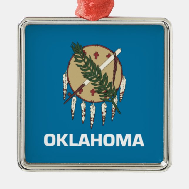 Ornamento De Metal Bandeira do Estado de Oklahoma (Frente)