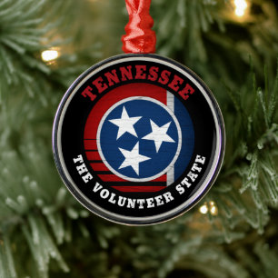 ORNAMENTO DE METAL BANDEIRA DO ESTADO DO VOLUNTÁRIO DO TENNESSEE