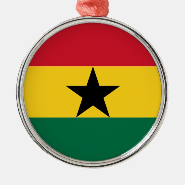 Ornamento De Metal Bandeira do Gana (Frente)