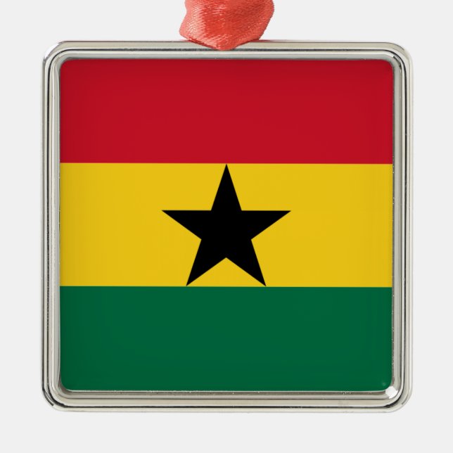 Ornamento De Metal Bandeira do Gana (Frente)
