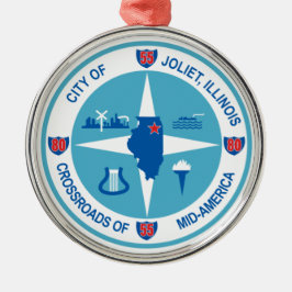 Ornamento De Metal Bandeira do Joliet (Illinois)