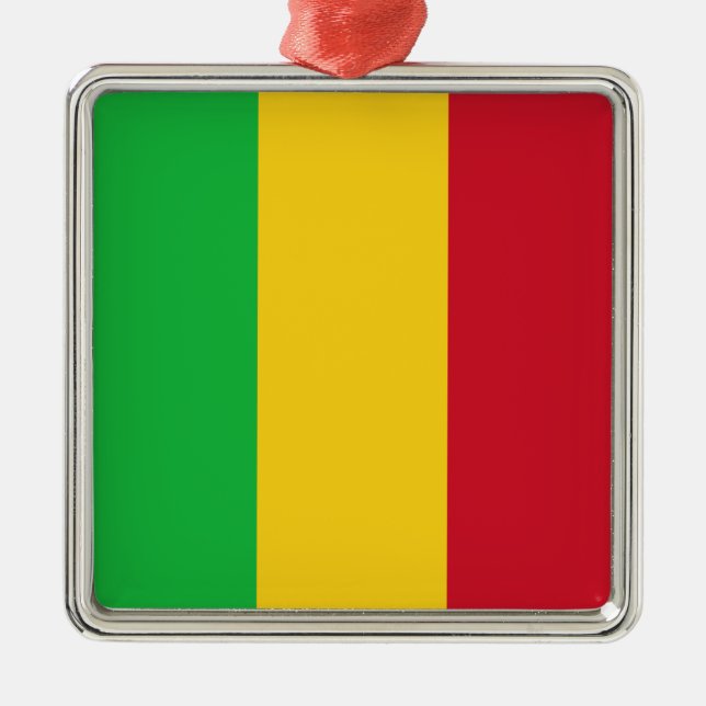Ornamento De Metal Bandeira do Mali (Mali, África) (Frente)