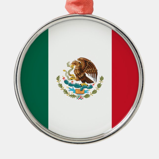 Ornamento De Metal Bandeira do México (Frente)