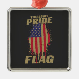 Ornamento De Metal Bandeira do Orgulho Patriótico Americano em 4 de j