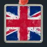 Ornamento De Metal Bandeira do Reino Unido ou do Jack da União<br><div class="desc">Bandeira do Reino Unido ou do Jack da União</div>