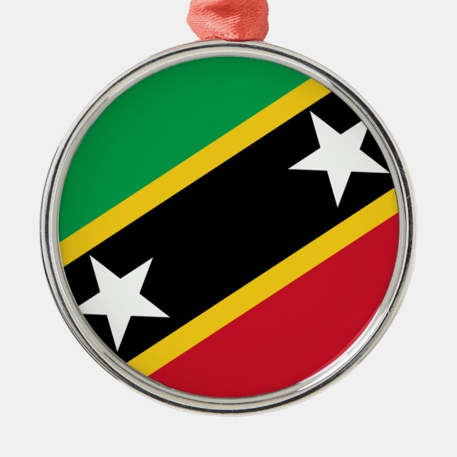 Ornamento De Metal Bandeira do santo Kitts e Nevis (Frente)