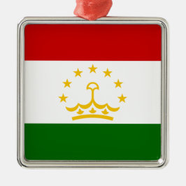 Ornamento De Metal Bandeira do Tajiquistão (Tajique) (República do Ta