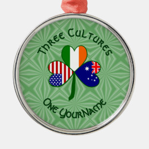 Ornamento De Metal Bandeira do Trevo Australiano Irlandês Americano P