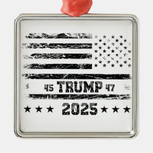 Ornamento De Metal Bandeira dos Estados Unidos. Donald Trump.