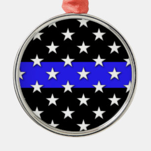 Ornamento De Metal Bandeira dos Estados Unidos fina de Blue Line