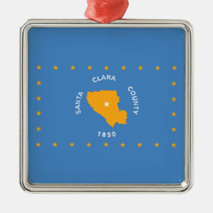 Ornamento De Metal Bandeira dos Papais noeis Clara (distrito dos EUA,