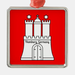 Ornamento De Metal Bandeira Hamburgo, Alemanha