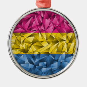 Ornamento De Metal Bandeira Pansexual abstrata