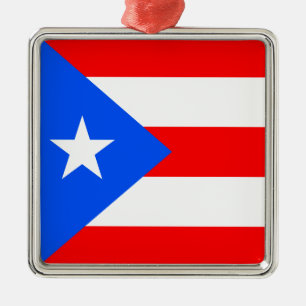Ornamento De Metal Bandeira Porto Rico