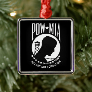 Ornamento De Metal Bandeira POW MIA: Soldados Desaparecidos da Guerra