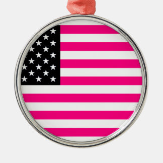 Ornamento De Metal bandeira rosa americana