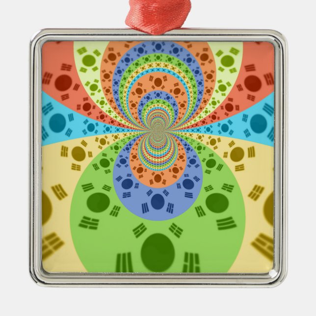 Ornamento De Metal Bandeira Sul-Coreana Inspirou Abstrato Art Impress (Frente)