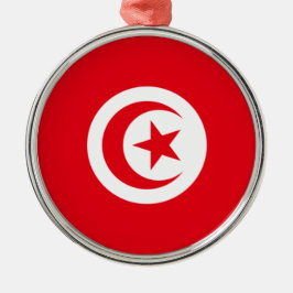 Ornamento De Metal Bandeira Tunisina (Tunísia) (Crescente Islâmica)