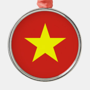 Ornamento De Metal Bandeira Vietnamita (Vietnã) (Estrela Amarela)