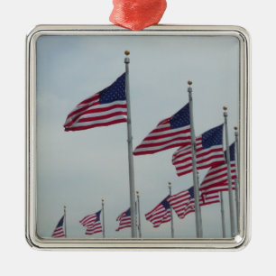 Ornamento De Metal Bandeiras Americanas no Monumento a Washington