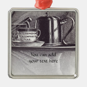 Ornamento De Metal Bandeja de chá de vinheta