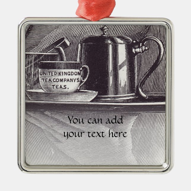 Ornamento De Metal Bandeja de chá de vinheta (Frente)