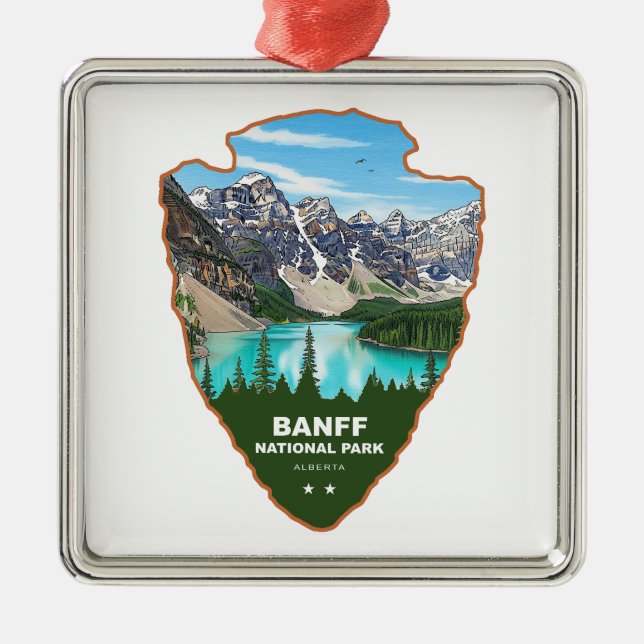 Ornamento De Metal Banff National Park Alberta Arrowhead (Frente)